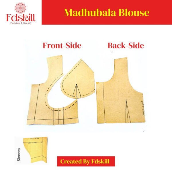 Boat Neck with Four Dart | Choli-cut | Four Dart Front Open | Madhubala | Prices Cut with Belt | Princess Cut  Set of 6 Blouse Pattern - Image 6