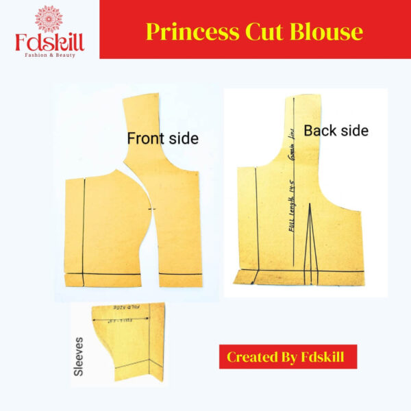 Boat Neck with Four Dart | Choli-cut | Four Dart Front Open | Madhubala | Prices Cut with Belt | Princess Cut  Set of 6 Blouse Pattern - Image 4